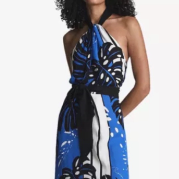 NWT Reiss Erin Palm Print Midi Dress -  Size 2 - Picture 10 of 11